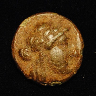 Æ Ionia Smyrna (Homereion) Apollo Rv Homer Seated 8.79 grs 21-2mm 145-125 BC