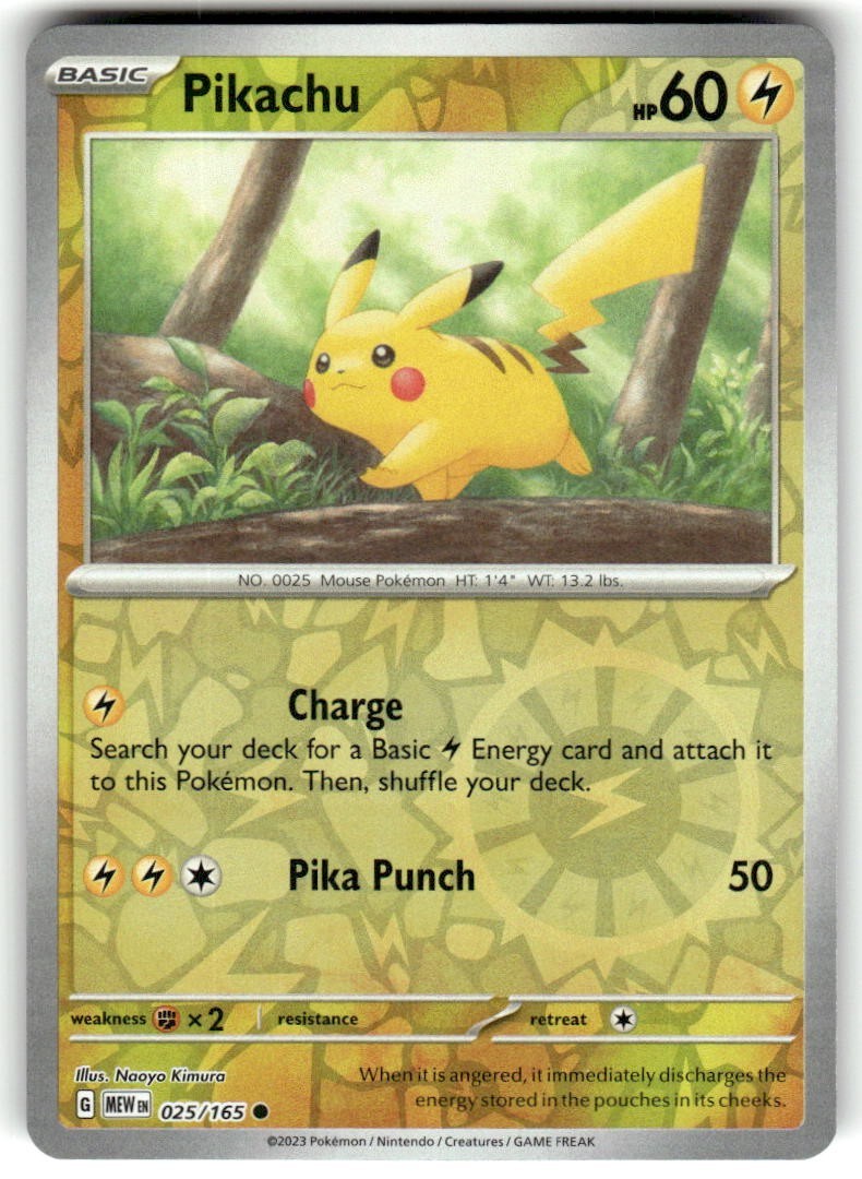 Pokemon - Pikachu 025/165 - Scarlet & Violet 151 - Reverse Holo NM