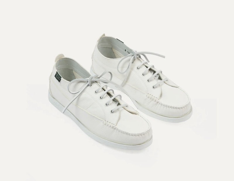 Paraboot Malibu Blanc/ White Deer Leather Shoes Yuketen Moccasin US11.5/10.5UK