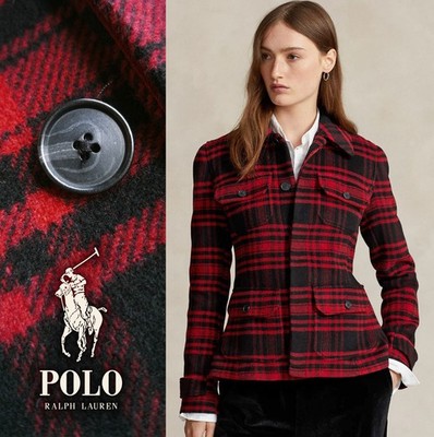 NP~600  Polo Ralph Lauren blazer, wool, check, S, jacket, plaid twill jacket