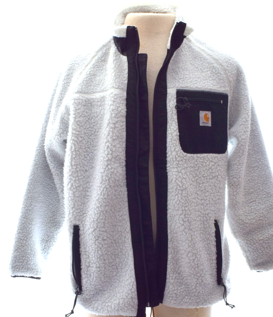 Carhartt Work In Progress White/Black Prentis Zip Up Sherpa Jacket