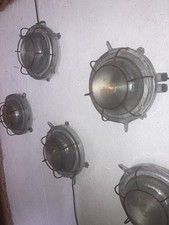 Five Vintage 1970s EOW Bulkhead Lights, East German - Soviet Industrial Chic