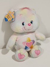 Care Bears True Heart 9  Pastel Rainbow Tie Dye Plush Collector's Edition 2004