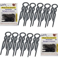 Magic-Grip Hairpins - 2 1/2" U-Shaped Grip Hair Pins for Fine Thick Curly Long