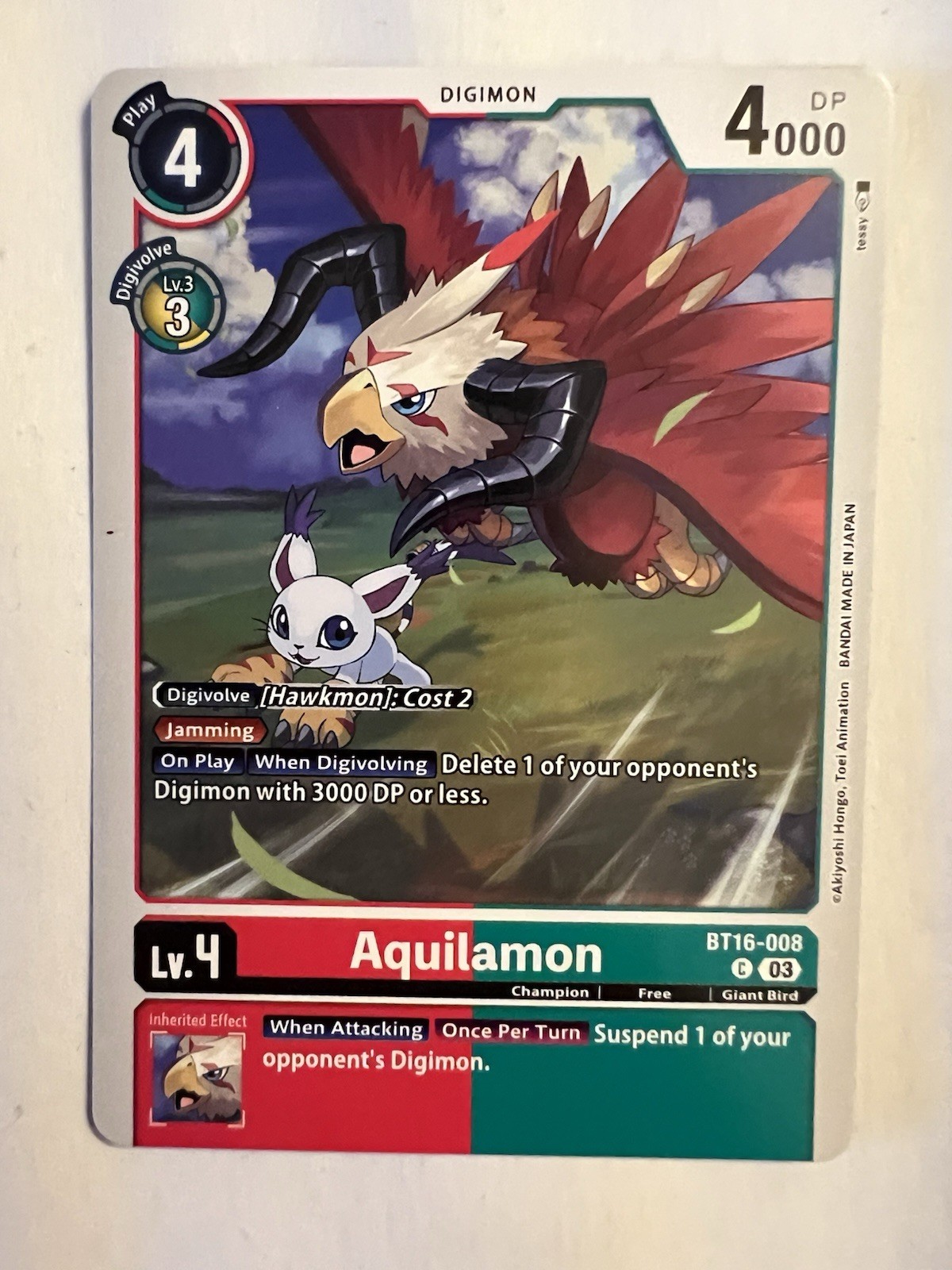 Aquilamon BT16-008 C Digimon CCG | Beginning Observer NM