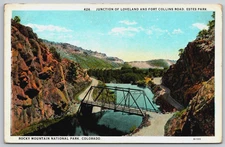 Vintage Postcard - Junction of Loveland & Fort Collins Road - Estes Park - CO
