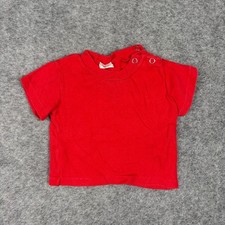 Polo Pony T-Shirt Baby 6-12M Red Vintage Made in USA Shoulder Snaps 80s 90s