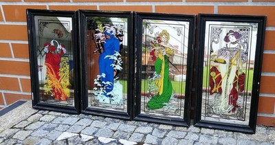 4 Stained glass mirrors 