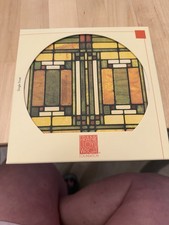 Frank Lloyd Wright Oak Park Skylight trivet featuring art glass designs