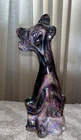 Fenton Alley Cat Glass Figurine 2012 Purple Mist Iridescent Opal Only 80 Made