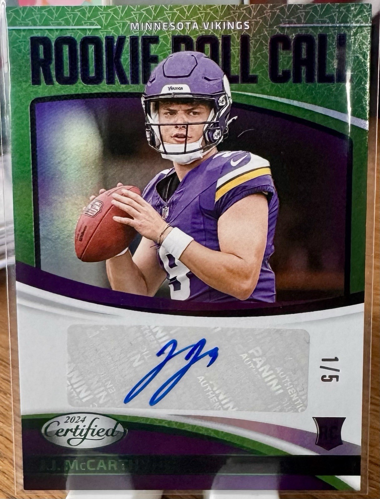 JJ McCarthy Panini Certified Rookie Roll Call Signatures #RRCJJM Base