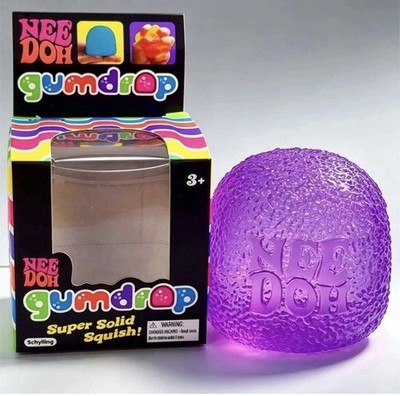 Authentic Nee Doh NICE CUBE Super Solid Squish Needoh BLUE. VERY RARE  IN HAND