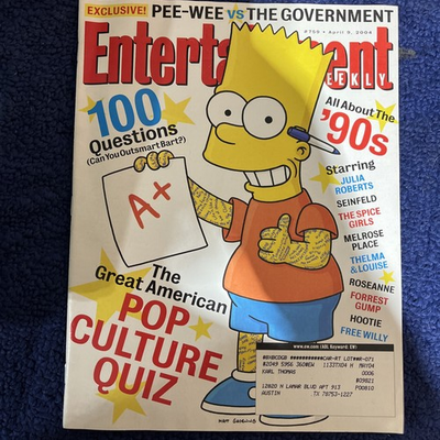 #ad 2004 APRIL 9 ENTERTAINMENT WEEKLY MAGAZINE BART SIMPSON COVER H 11202 $18.00