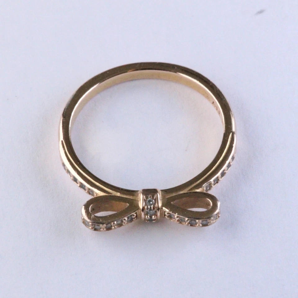 Genuine Pandora 14K Rose Gold Plated Double Bow CZ Ring 180906CZ - Size 54 - Image 2 of 3