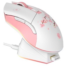 Sakura Pink Wireless Gaming Mouse with Charging Dock Rechargeable RGB,12K DPI...