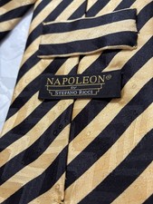 Stefano Ricci Black & Gold Stripe Silk Tie 4 ...
