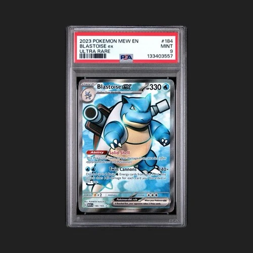 2023 Pokémon Blastoise ex 184/165 Ultra Rare EN 151 PSA 9 Mint