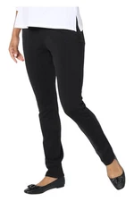 Quacker Factory Women's DreamJeannes Flat Waist Pants Black