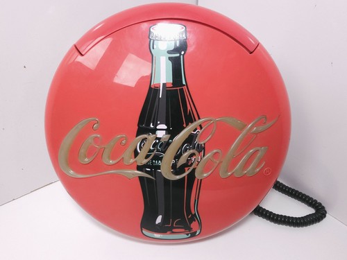 Vintage Coca-Cola Wall Telephone Red Round Bottle Design 1996 For Parts Repair