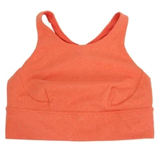Lululemon Wunder Train Long Line Bra Size 12 Crunch Warm Coral Athletic Sporty