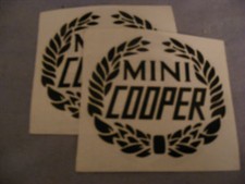 Pair Of Classic Mini Cooper Vinyl Decals Black