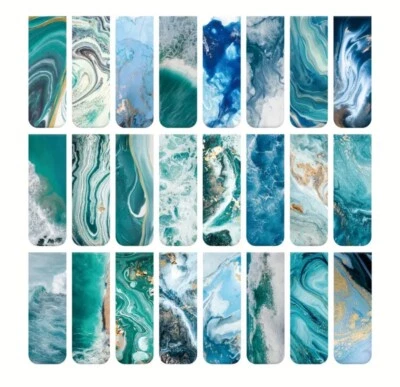 Ocean Marble Effect Magnetic Bookmark Set Of 4 Great For Bookworms
