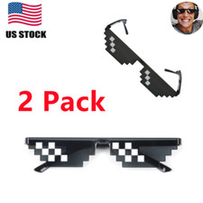 8 Bit Pixel Thug Life Sunglasses Deal With IT Glasses Sunglasses Digital 2 Pack