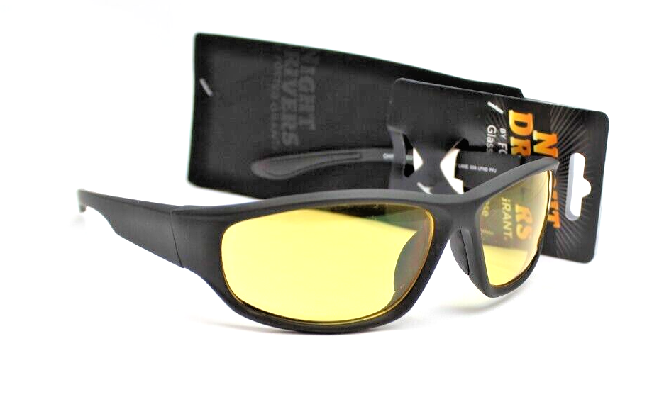 Foster Grant NIGHT DRIVERS P.M. Driving Glasses w Case 100%UV FAST