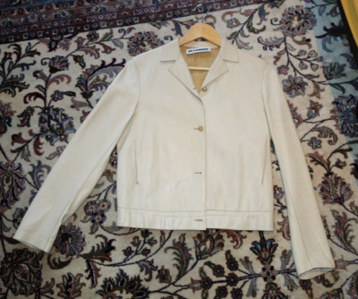 JIL SANDER - Lederjacke -beige  - Gr.  36 / 38 -  kaum getragen