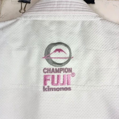Fuji Champion Kimono W1 Jiu-Jitsu Gi Jacket Embroidered Cherry Blossom Cancer - Picture 11 of 14