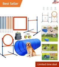Durable ABS Dog Agility Course Starter Kit - Indoor Outdoor Pet Training Set