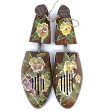 Vtg Brooks Brothers Wooden Shoe Tree Form Insert Small Hand Painted Womens Sz 8