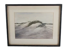 Sand Dunes Vintage Watercolor Painting Signed Dewberry 75
