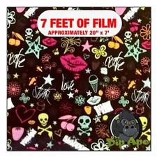 Hydrographic film Mini Sticker Bomb #12 hydro dipping 7' x 20" hydro dip