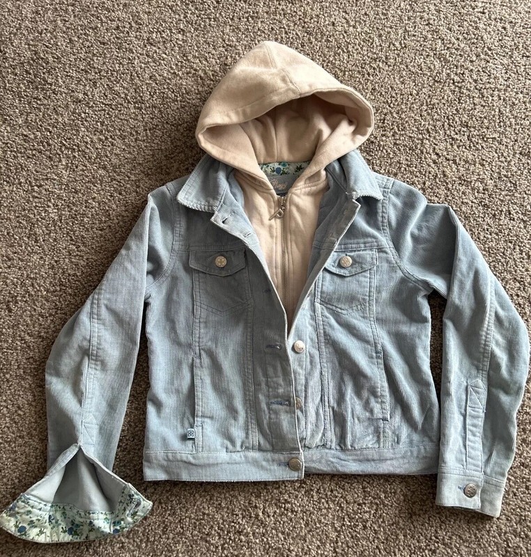 Plugg Girl's Hooded Corduroy Jacket Size Medium
