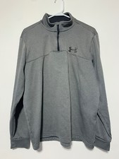 Under Armour Men Size L Gray Loose Cold Gear 1/4 Zip Long Sleeve Pullover Jacket
