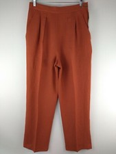NY S ke VTG 90s High Waisted Pants Linen Blend Pockets Copper NWT 8 Marked 12