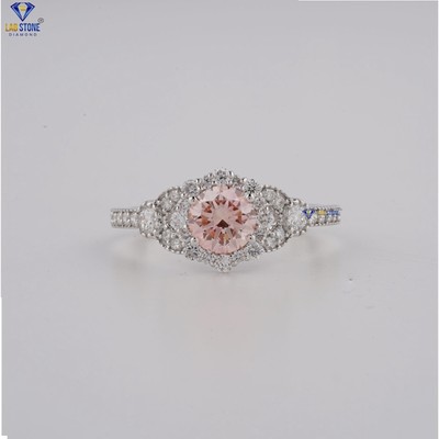 1.269TCW Round Cut Labgrown Diamond Ring 925 silver Labstone