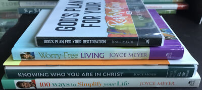LOT OF 5 JOYCE MEYER BOOK LIVING RESTORATION CD DVD NEW EE