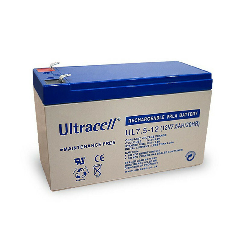 Batterie 12v 7.5ah Ultracell UL7.5-12 au plomb régulée par soupape AGM