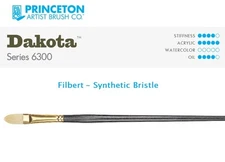 Princeton Art & Brush Co Dakota 6300FB Filbert Synthetic Bristle Size 8 Bag A