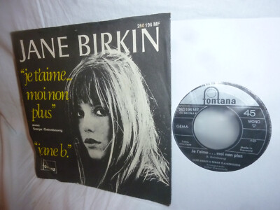 Jane Birkin Serge Gainsbourg Je t'aime moi non plus German Fontana 260 196 MF 7''