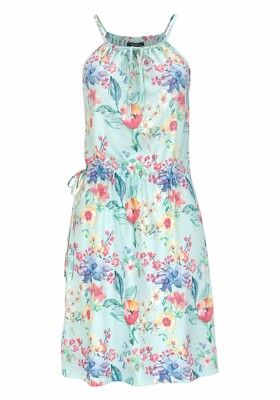 Vivance Kleid Jerseykleid Strandkleid Tunika Sommer Blumen Mintgrün Gr 36 38 S