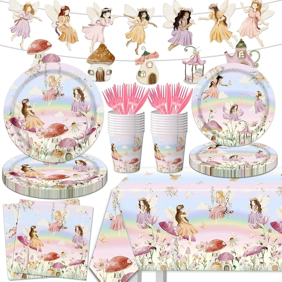 Magical Fairy Tableware for Birthday Parties - Plates, Napkins & Tablecloth - Image 3 of 4