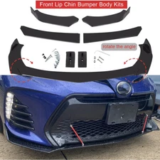Glossy Black Front Bumper Lip Splitter+Spoiler For Toyota Camry