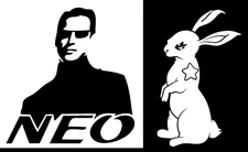 NEO Matrix & Follow the White Rabbit Two Vinyl Decals Car Windows Laptop Tablet