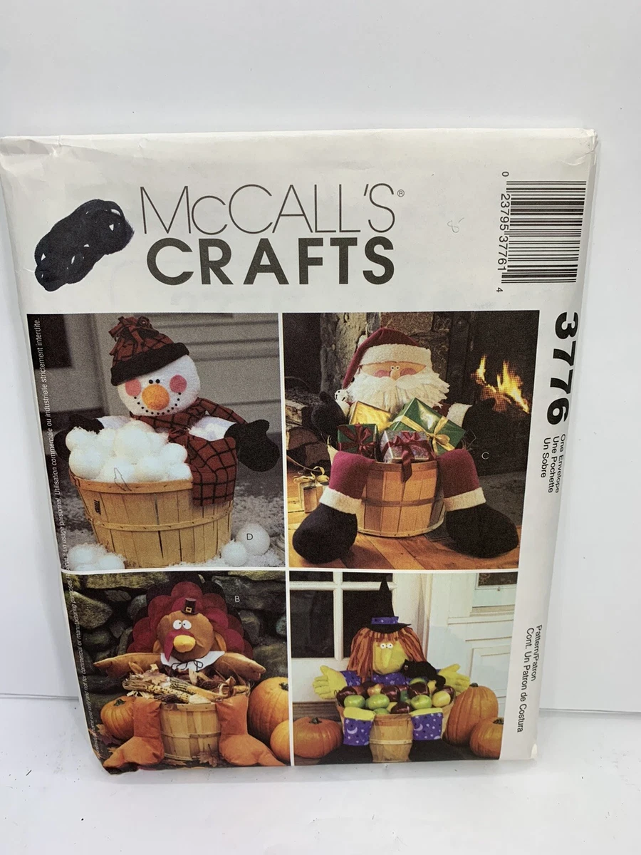 McCalls 3776 Basket Sitters Snowman Santa Turkey Witch Sewing