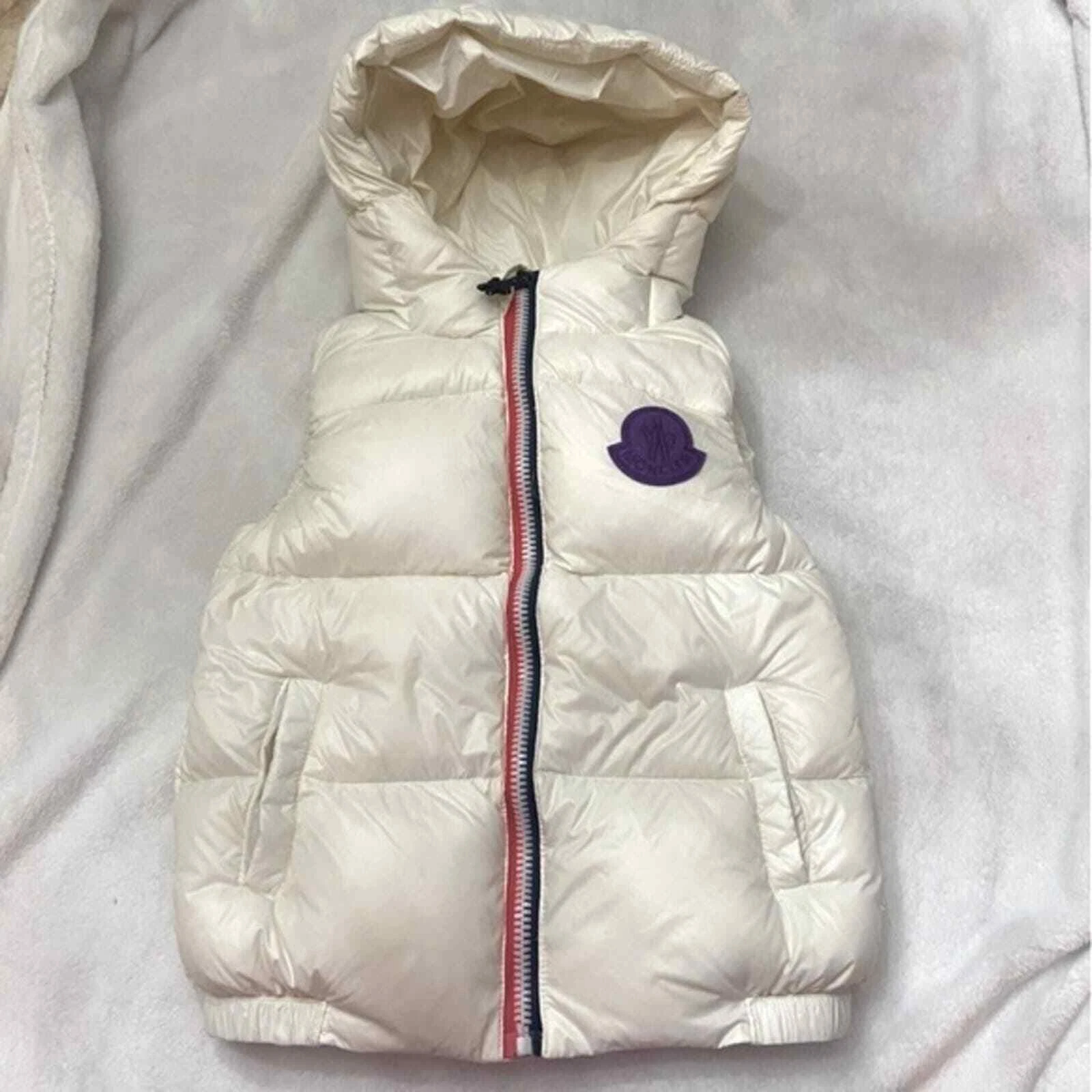 Moncler Gilet Tampone Ragazze Trapuntato Avorio 28648
