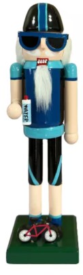 Wooden Christmas Nutcracker, 10'', MALE CYCLIST WITH WATER BOTTLE, Ashland