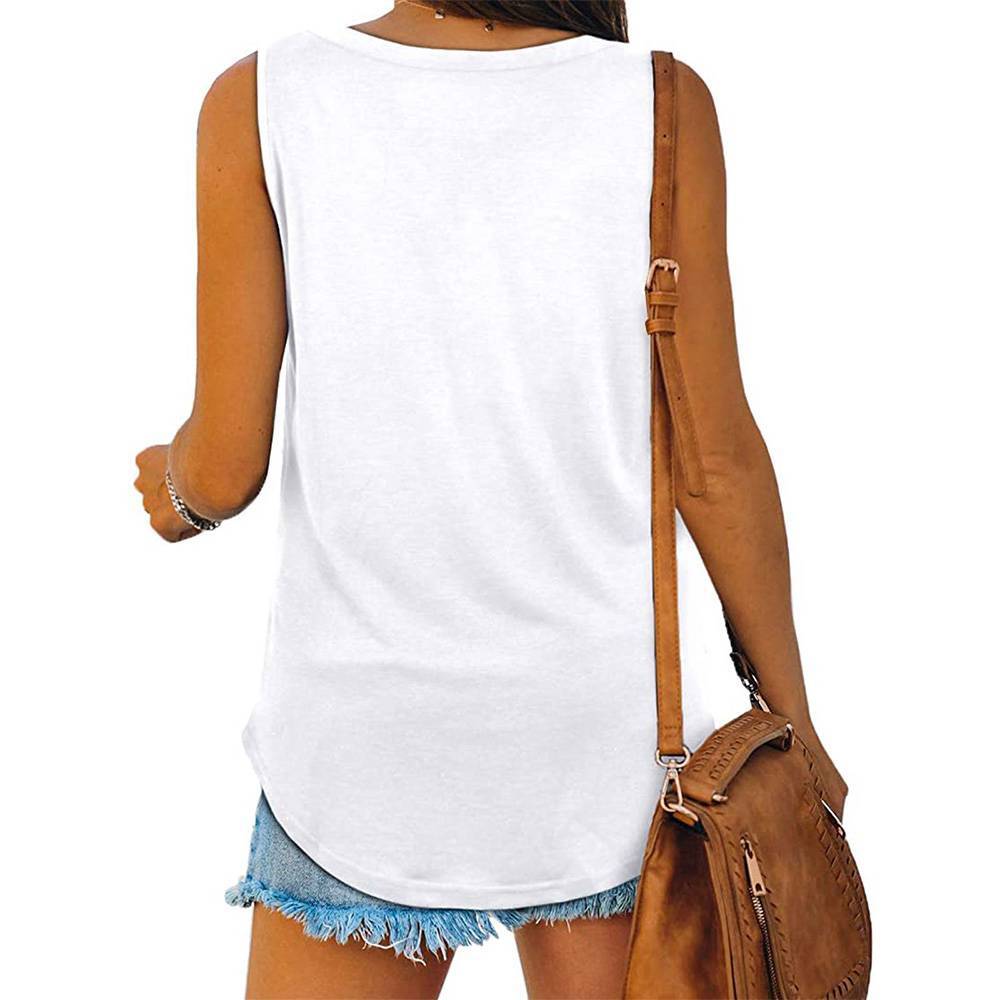 Women's Loose V neck Tank Top Vest Summer Sleeveless Casual Tshirt